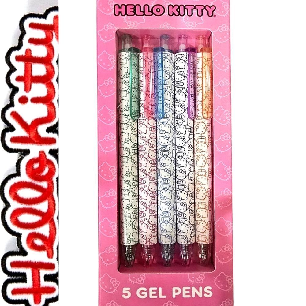 Hello Kitty Set Of 5 Logo Gel Pen Collection